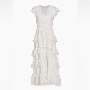 Loveshackfancy Brisbane silk maxi tiered dress